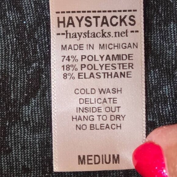 Haystacks Womens Textured Turquoise Black Pull On A-Line Stretch Skirt Size Medi - Picture 4 of 11